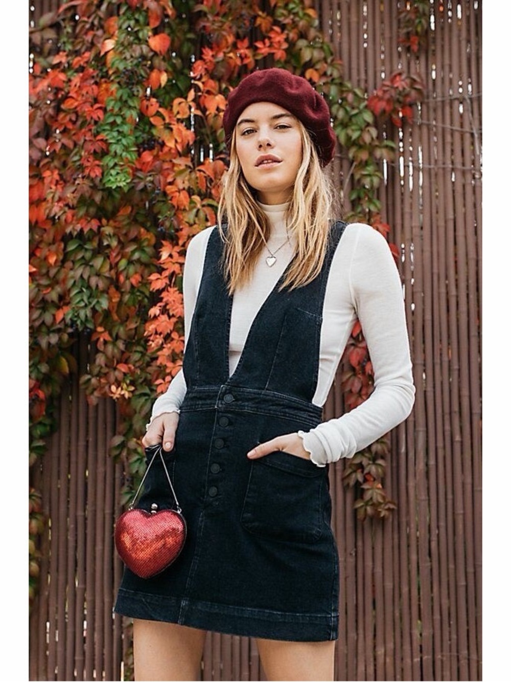 Free People Denim Jumper Dress